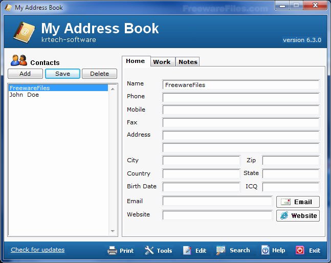 Excel Address Book Template Unique My Address Book 6 3 0 Free Download Freewarefiles