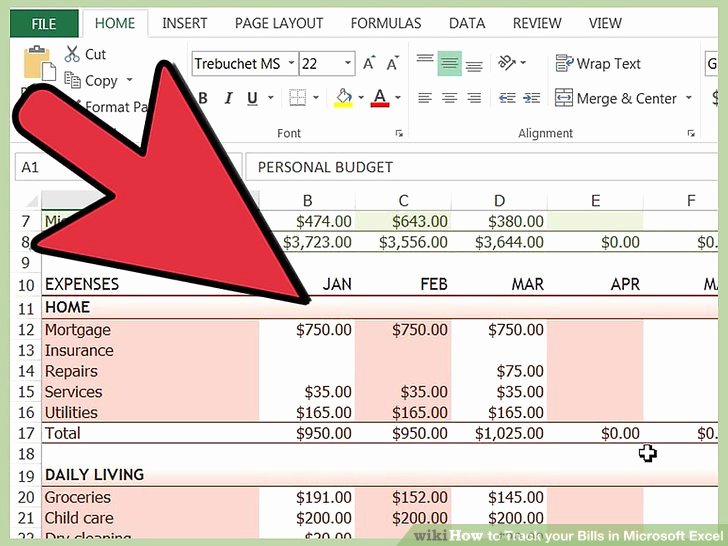 Excel Bill Tracker Lovely How to Track Your Bills In Microsoft Excel 13 Steps