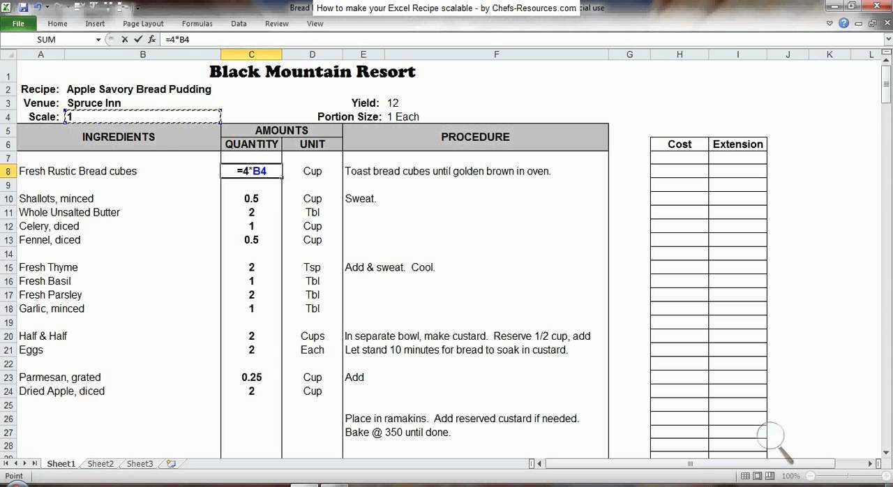 Excel Recipe Template Beautiful How to Make Excel Recipes Scalable Avi