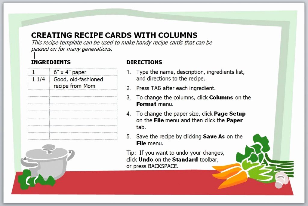 Excel Recipe Template Elegant Recipe Card Template