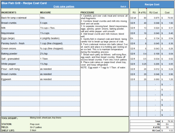 Excel Recipe Template Luxury Costing Spreadsheet Template Cost Analysis Spreadsheet