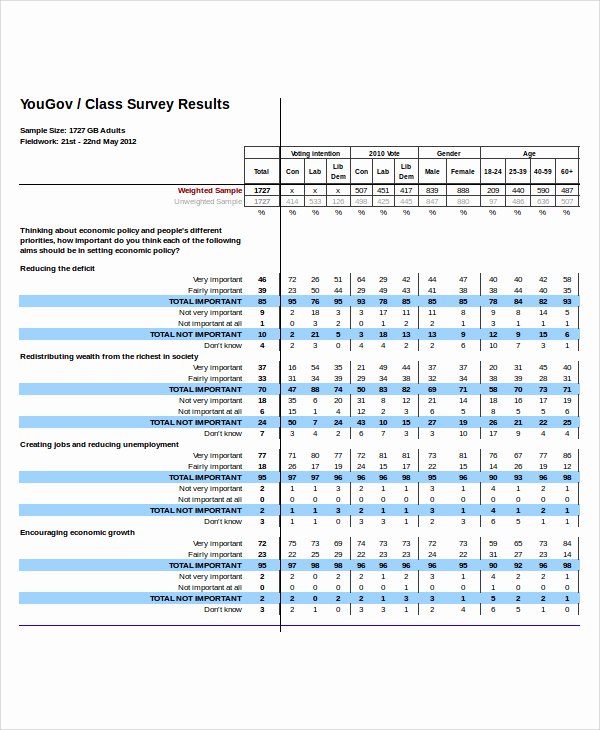 Excel Survey Results Template Lovely Excel Survey Template