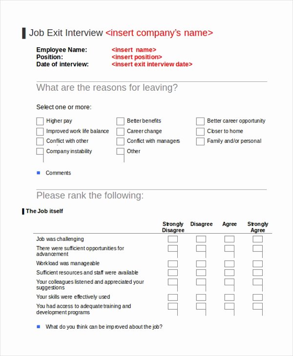 Exit Interview form Pdf Beautiful Sample Exit Interview form 10 Free Documents In Doc Pdf