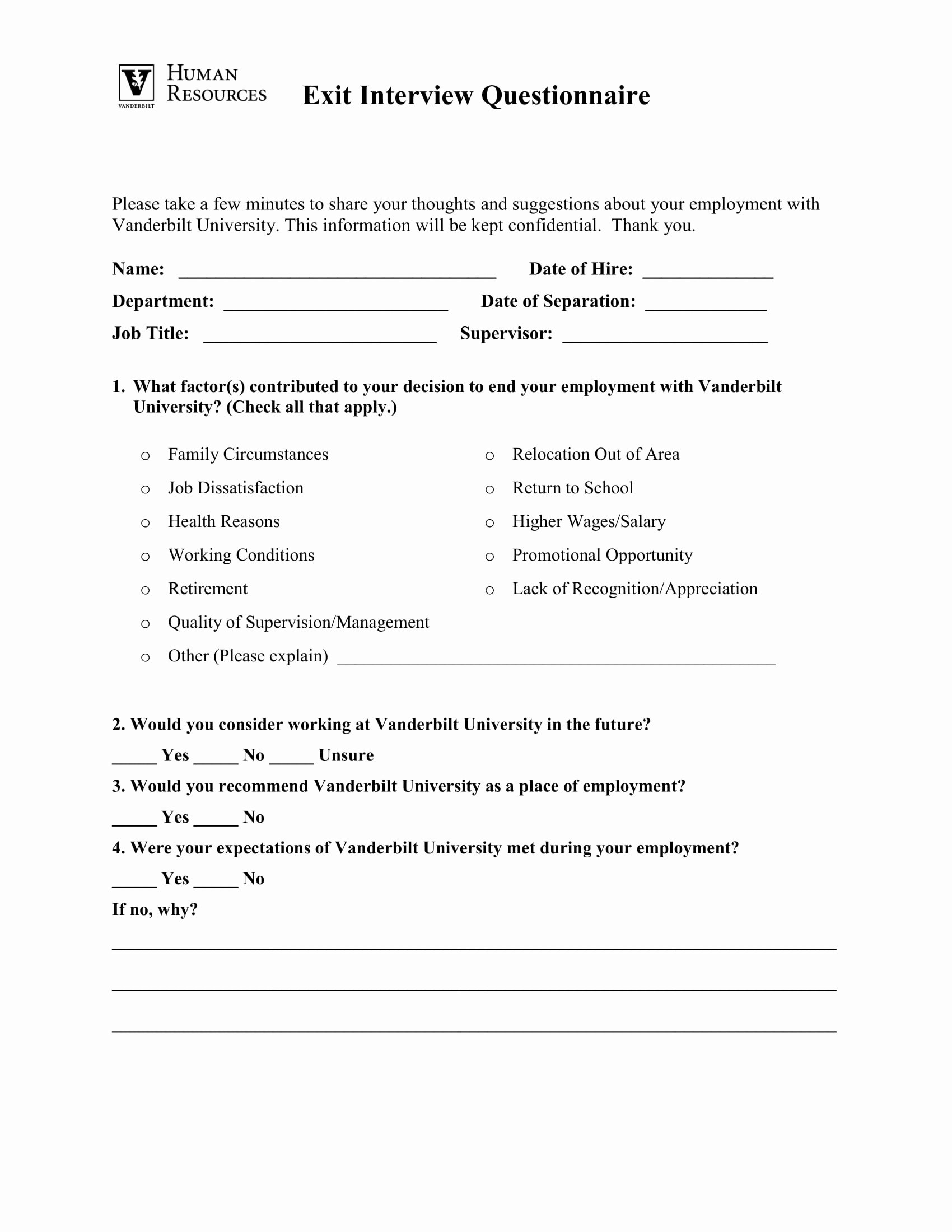 Exit Interview form Pdf Best Of 10 Employee Exit Questionnaire Examples Pdf