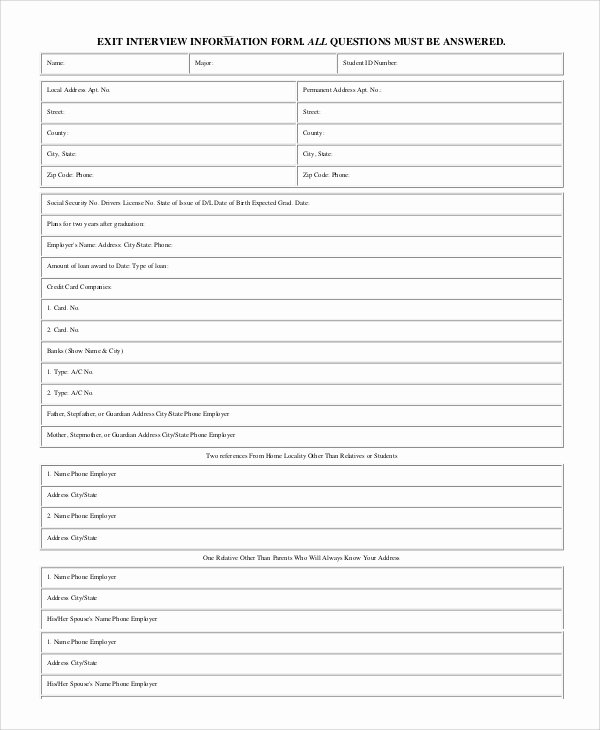 Exit Interview form Pdf Best Of 10 Sample Exit Interview forms
