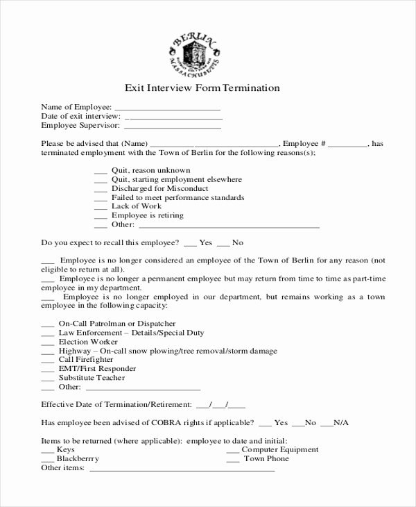 Exit Interview form Pdf Inspirational Sample Exit Interview form 10 Free Documents In Doc Pdf