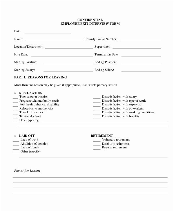 Exit Interview form Pdf Lovely Exit Interview form 9 Free Pdf Word Documents Download