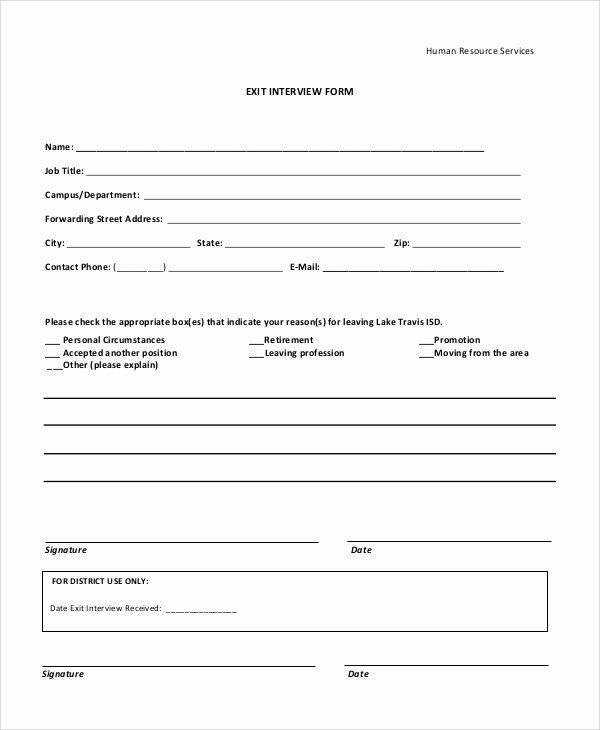 Exit Interview form Pdf New 10 Sample Exit Interview forms