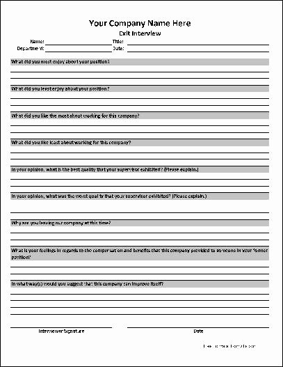 Exit Interview Questions and Answers Pdf Best Of Free Personalized Simple Exit Interview From formville