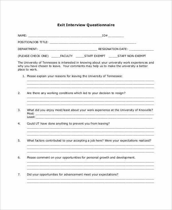 Exit Interview Questions and Answers Pdf Elegant 54 Questionnaire Samples – Pdf Word Pages