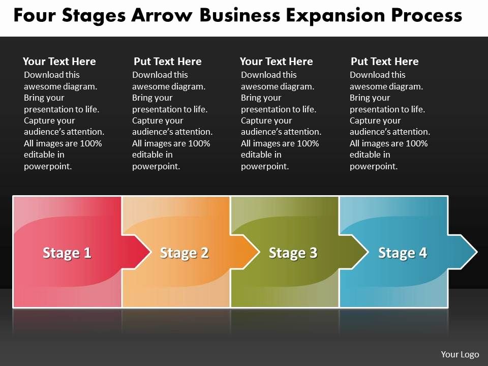 Expansion Plan Template Inspirational Business Powerpoint Templates Four Stages Arrow Expansion