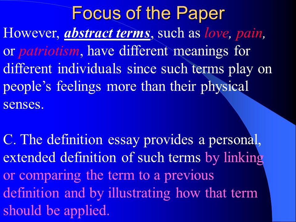 Extended Definition Of Love Awesome Extended Definition Essay Ppt