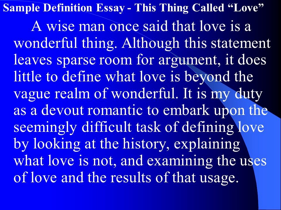 Extended Definition Of Love Beautiful Extended Definition Essay Ppt