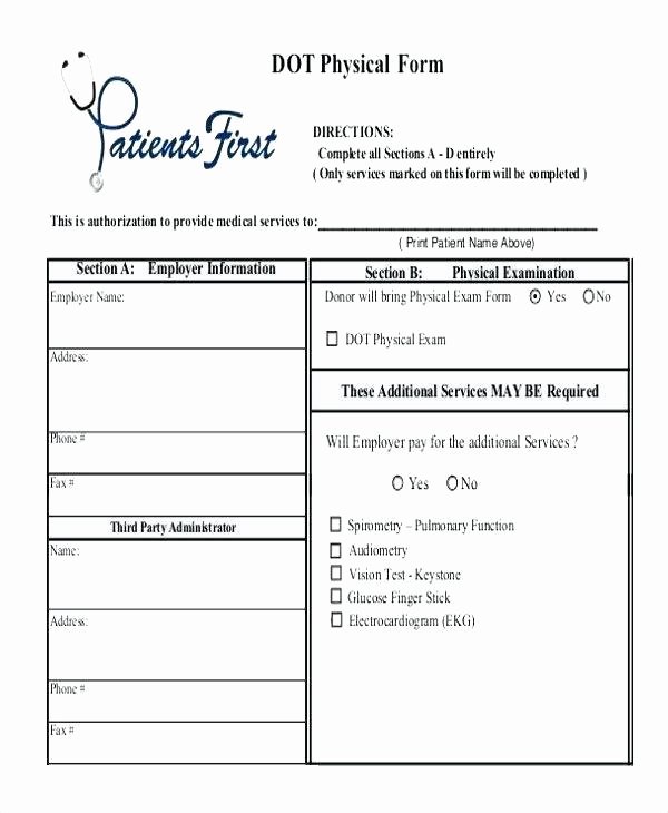 Eye Exam forms Template New Physical Exam form