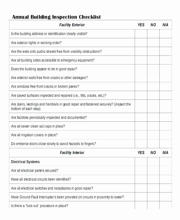 Facility Maintenance Checklist Template New Facility Maintenance Checklist Template – Ddmoon