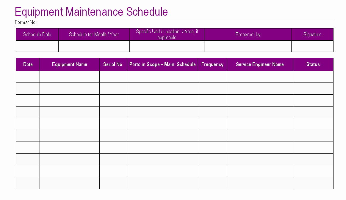 Facility Maintenance Schedule Excel Template Lovely Download Preventive Maintenance Schedule Template Excel