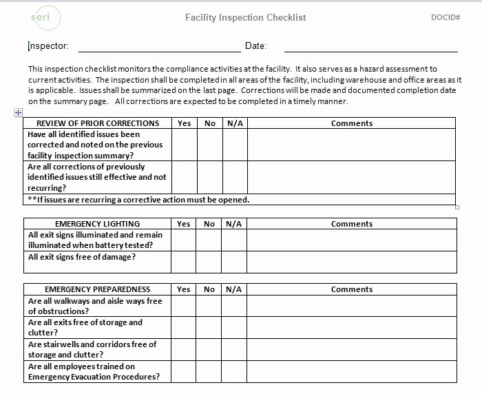 Facility Maintenance Schedule Excel Template Lovely Facility Maintenance Checklist Template format Word and