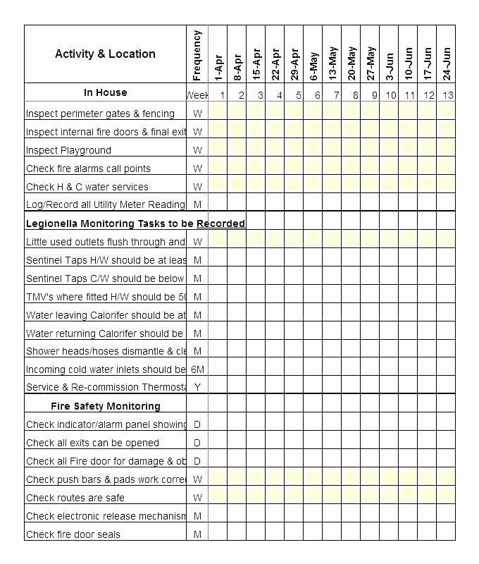 Facility Maintenance Schedule Excel Template Lovely Facility Maintenance Plan Template – Proutsav