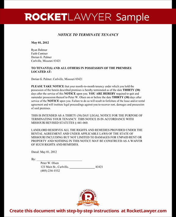 Failed Background Check Letter Template Luxury Eviction Notice Missouri Mo Eviction Notice form with