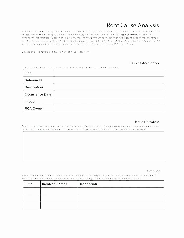 Failure Analysis Report Template Doc New Root Cause Analysis Report Template