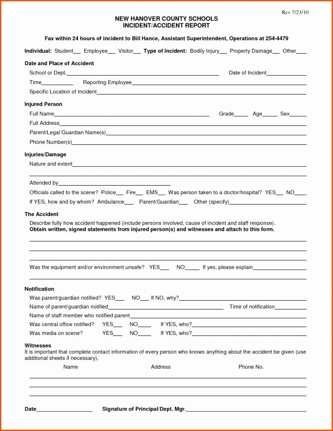 Fake Accident Report Template Awesome Injury Reporting Procedure Template