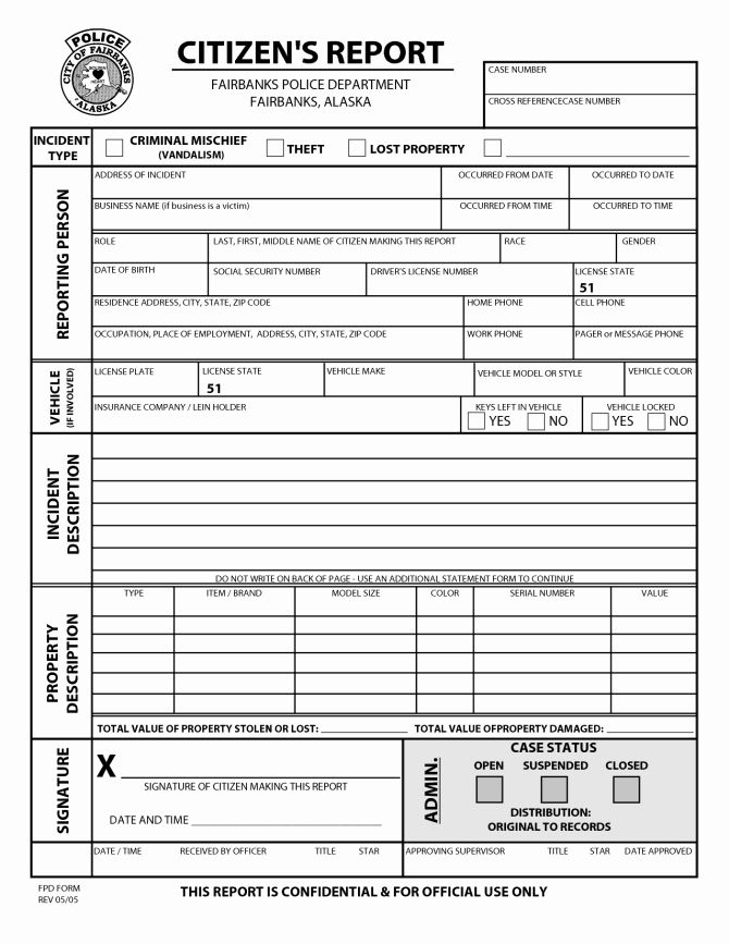 Fake Accident Report Template Elegant Fake Accident Report Template Best Police Fresh Blank