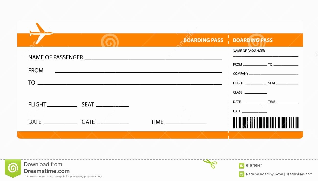 Printable Fake Airline Ticket Template Free