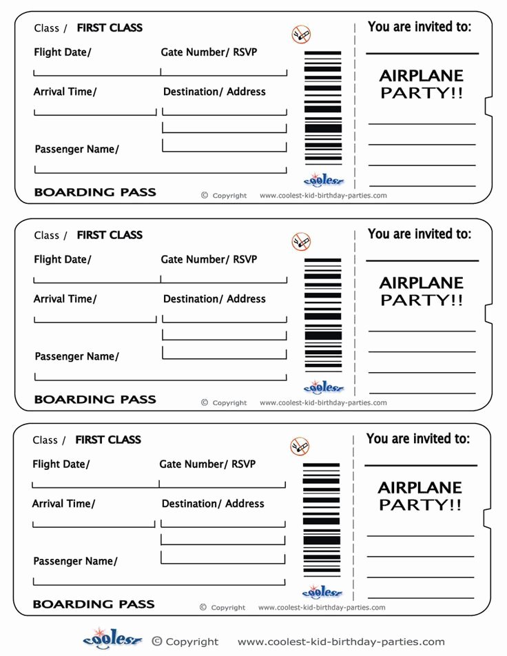 Fake Airline Ticket Template Inspirational Printable Airplane Boarding Pass Invitations Coolest