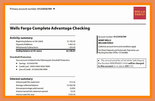 Fake Bank Statements Templates Download Awesome Wells Fargo Bank Statement Template Free Download Aashe