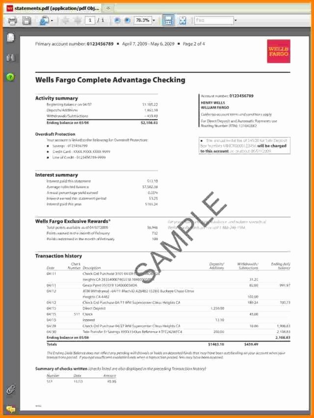 Fake Bank Statements Templates Download Beautiful Wells Fargo Bank Statement Template Free Download the