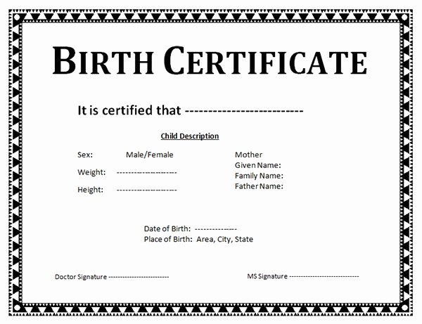 Fake Birth Certificate Template Beautiful Free Fake Birth Certificate Template – Fake