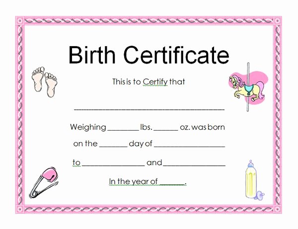 Fake Birth Certificate Template Unique Baby Certificates Printable Google Search