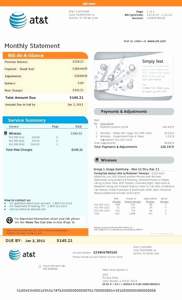 Fake Cell Phone Bill Template Lovely Phone Bill Template Rusinfobiz