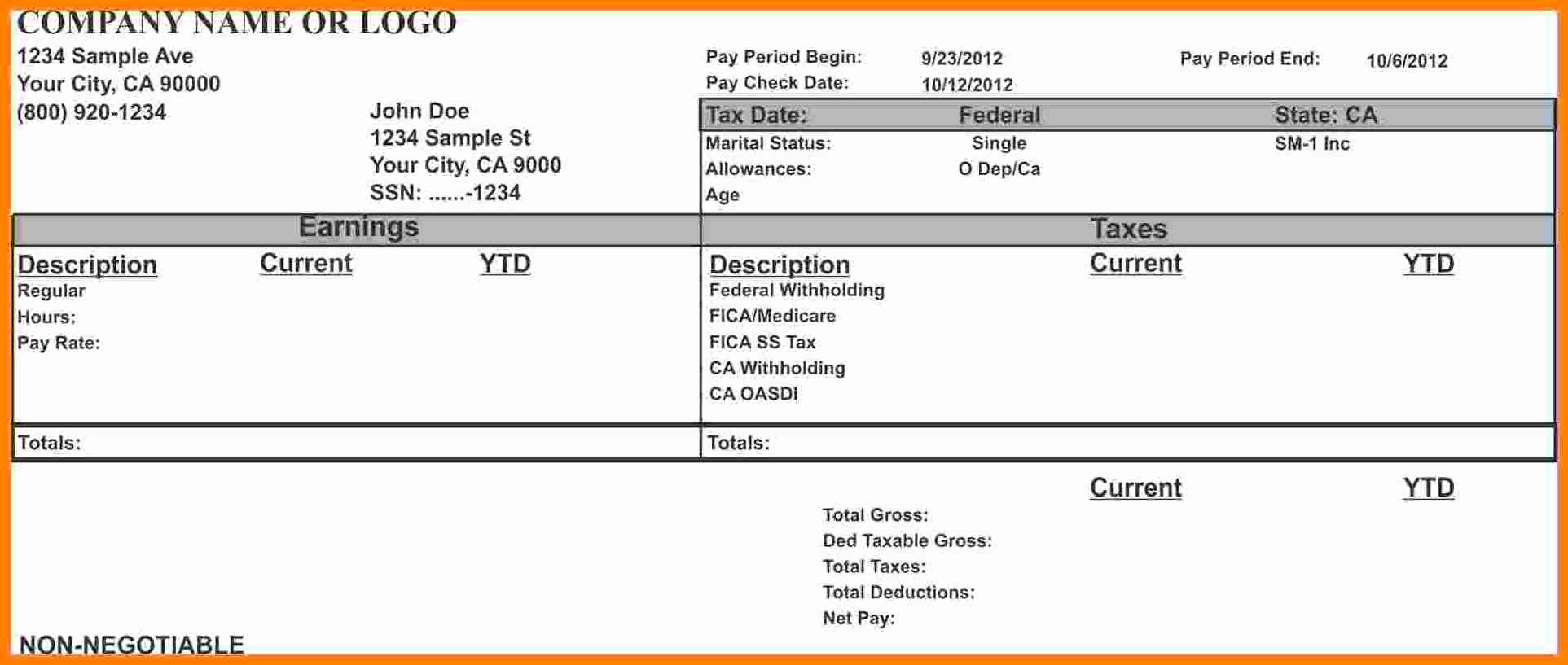 Fake Check Template Luxury 10 Fake Pay Stubs Templates