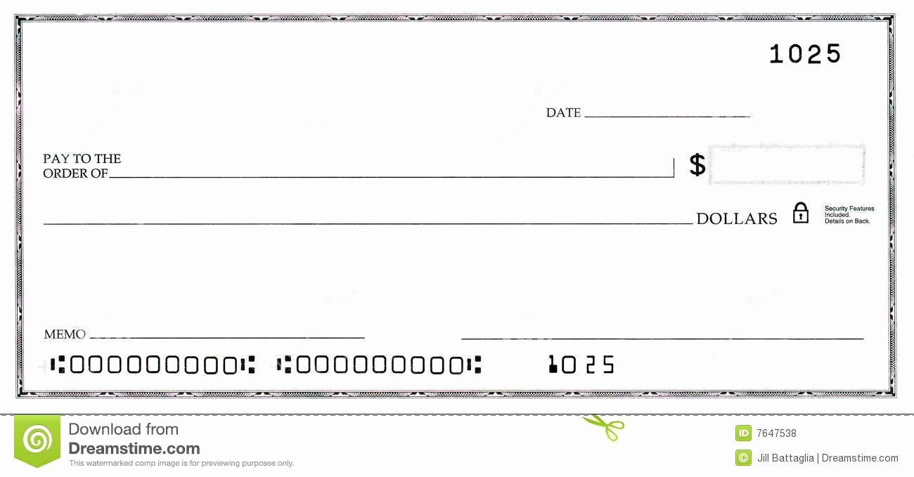 Fake Check Template Word Beautiful Blank Check with False Numbers Stock Image Of