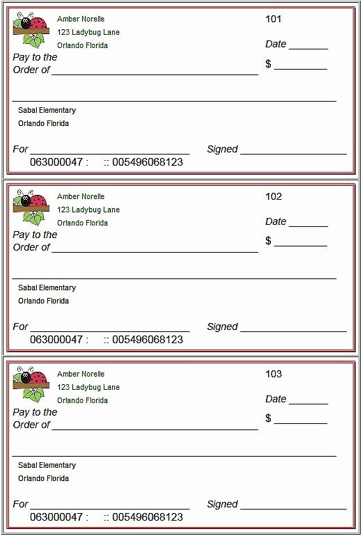 Fake Check Template Word Best Of Blank Checks Template Printable Play Checks for Kids