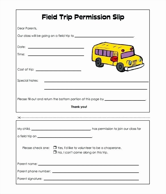 Fake Field Trip form Beautiful Permission Slips Fake for School – Rightarrow Template