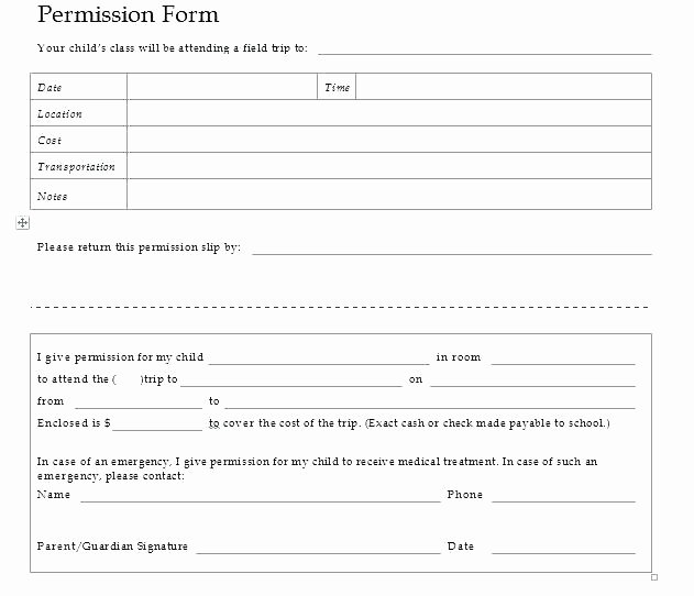 Fake Field Trip form Best Of Permission Slips Fake for School – Rightarrow Template