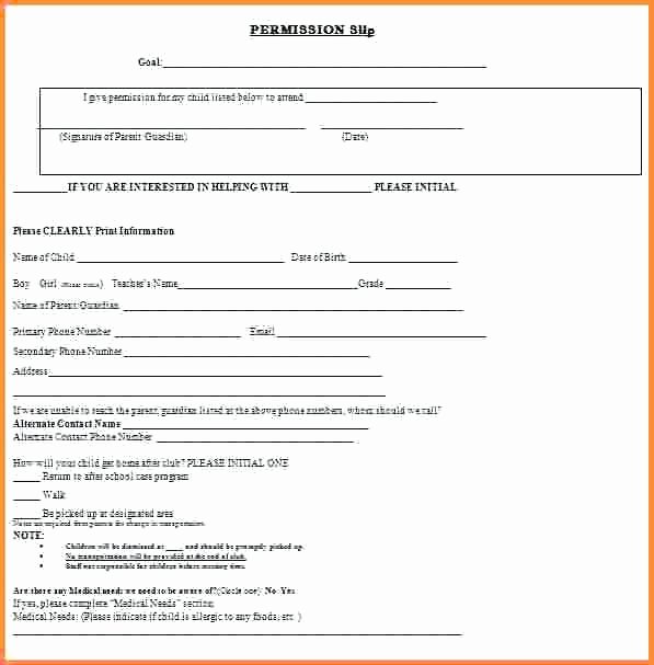 Fake Field Trip form Fresh Permission Slips Fake for School – Rightarrow Template