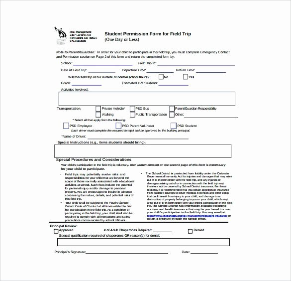 Fake Field Trip form Unique Permission Slips Fake for School – Rightarrow Template