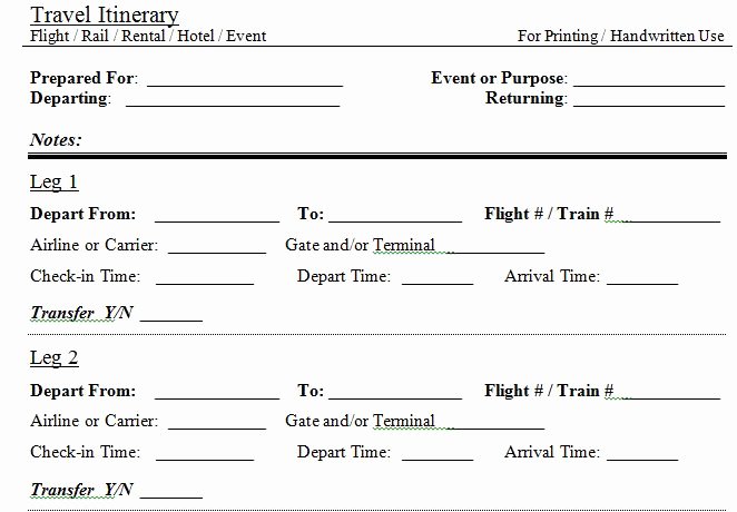 Fake Flight Itinerary Template Awesome 30 Itinerary Templates Travel Vacation Trip Flight