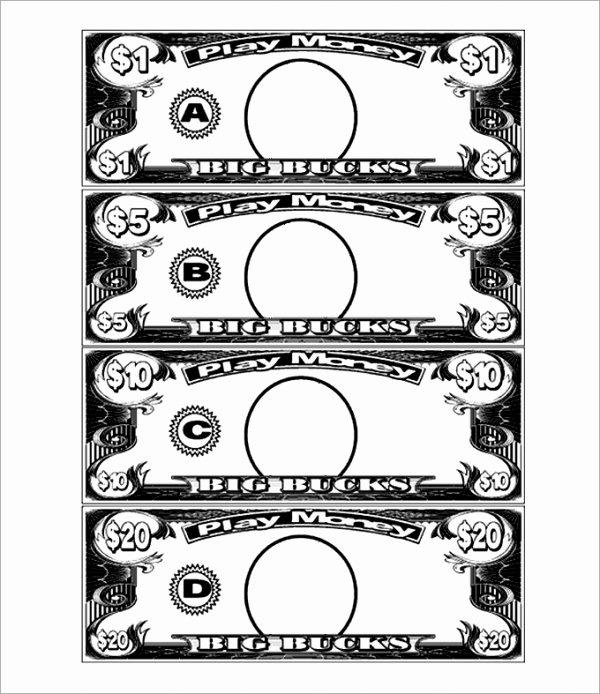 Fake Money Template Elegant Play Money Template