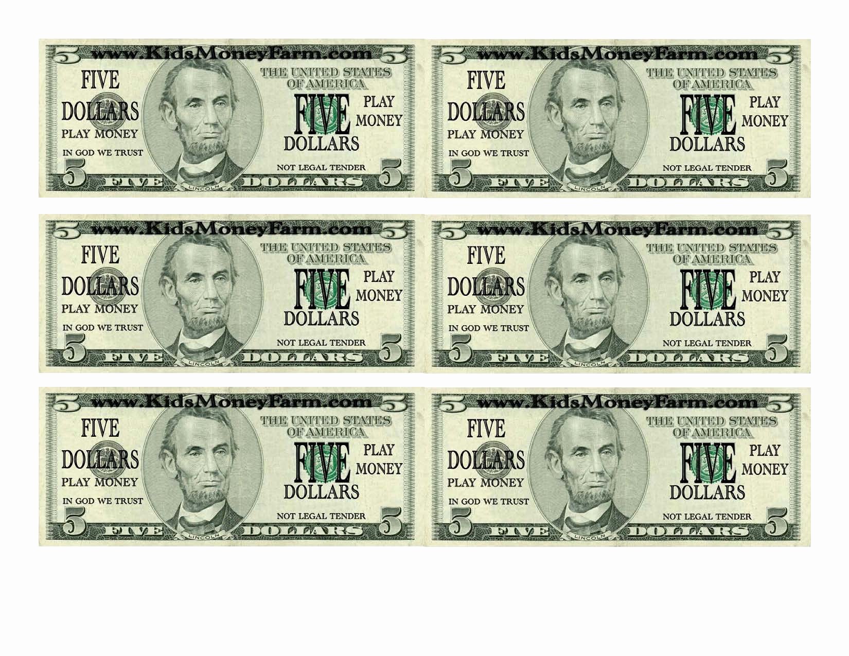 Fake Money Template Lovely Fake Dollars Printable Printable Pages