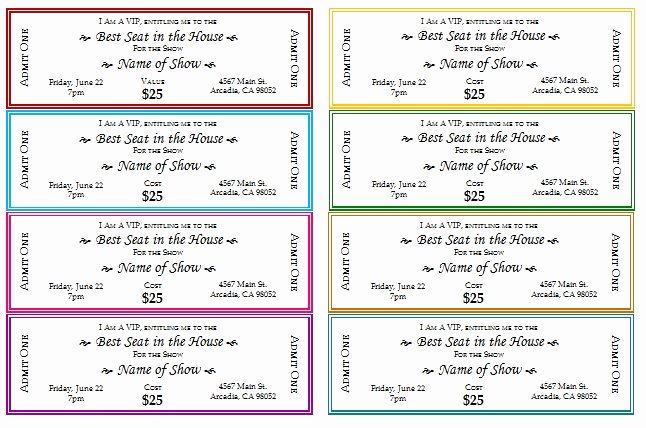 Fake Movie Ticket Generator Fresh event Ticket Template
