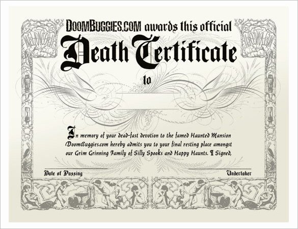 Fake Obituary Maker Elegant Sample Death Certificate Template – 11 Free Word Pdf