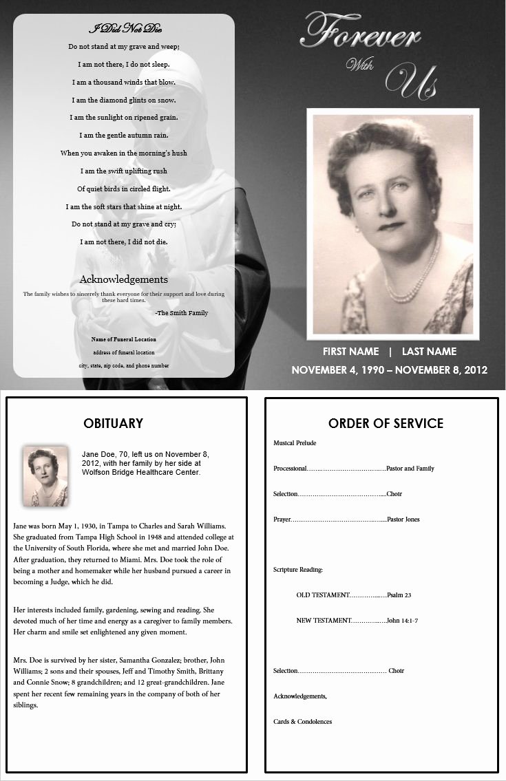 Fake Obituary Maker Inspirational 1000 Images About Printable Funeral Program Templates On