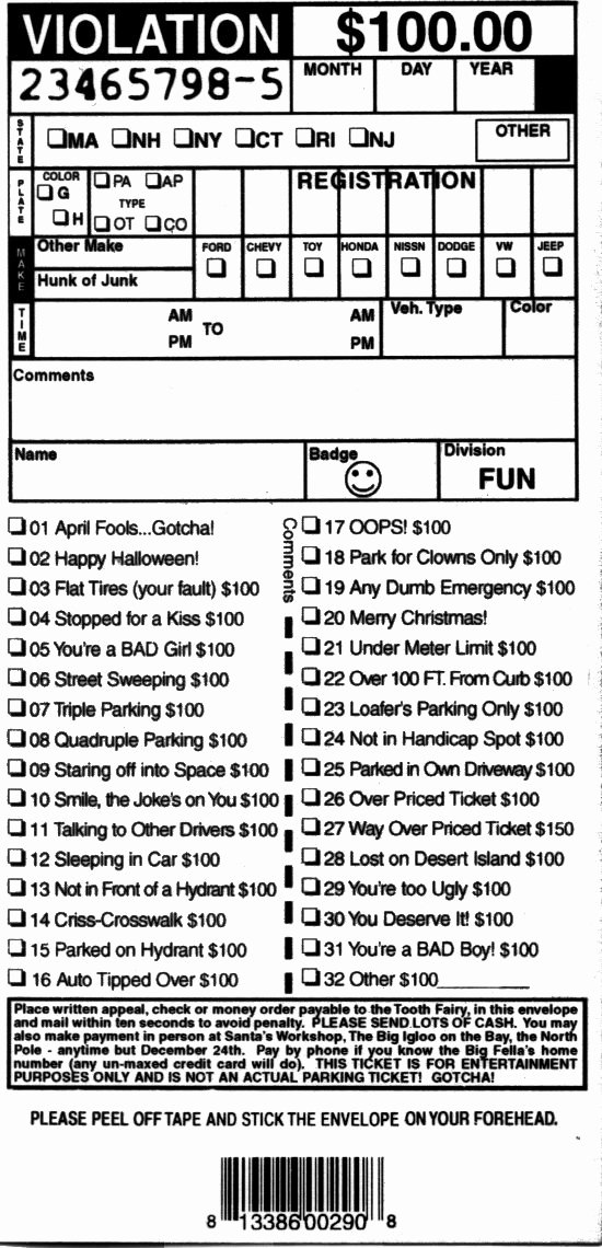 Fake Parking Ticket Generator Best Of Fake Parking Tickets Printable