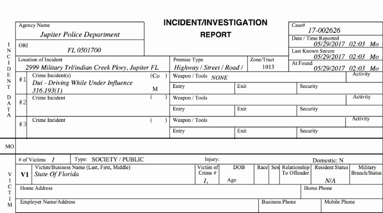 Fake Police Report Template Awesome Tiger Woods Arrest Full Police Report Documents