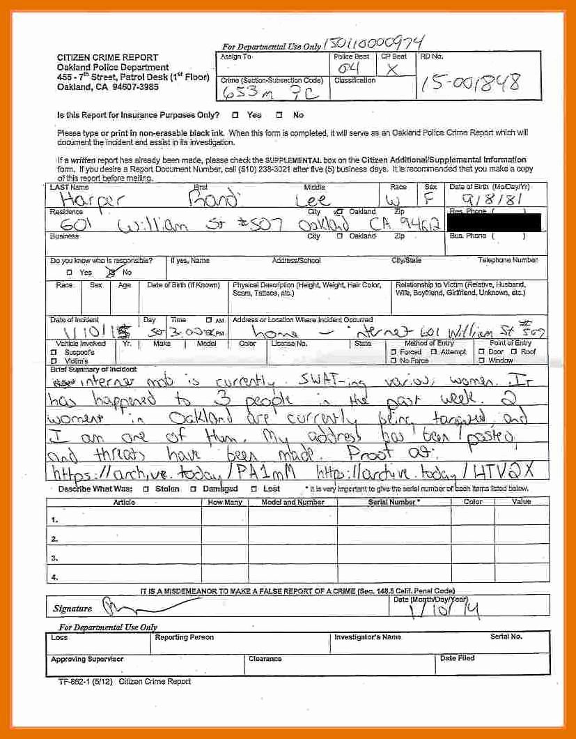 Fake Police Report Template Elegant 5 6 Fake Police Report