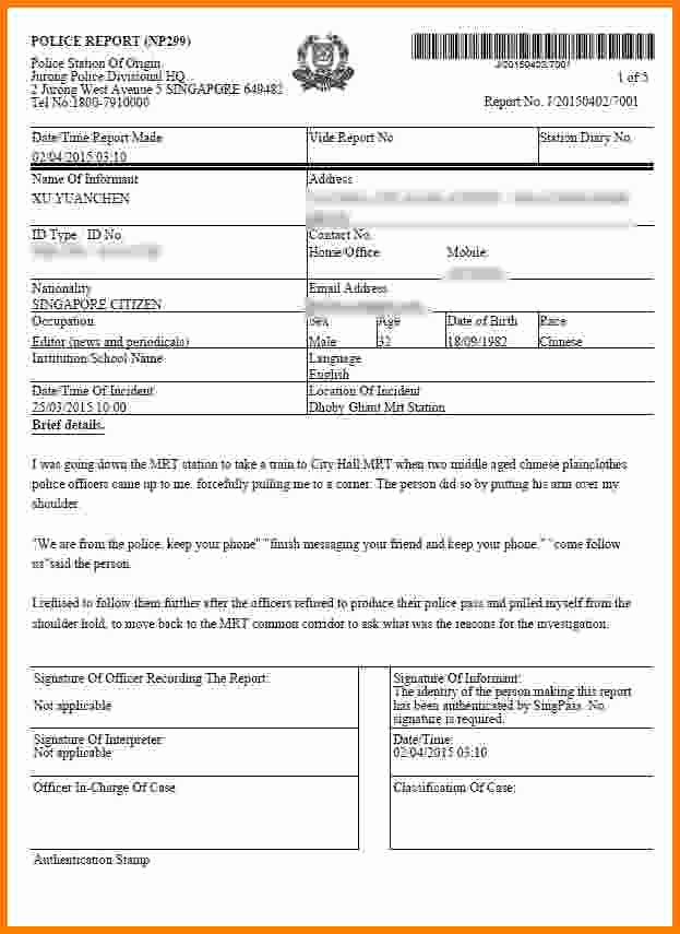 Fake Police Report Template Fresh 9 Fake Police Report